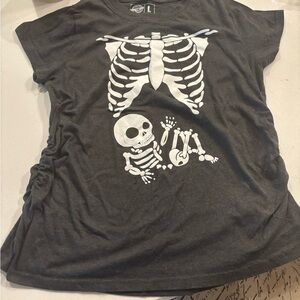 Skeleton Print Kids Shirt - Black